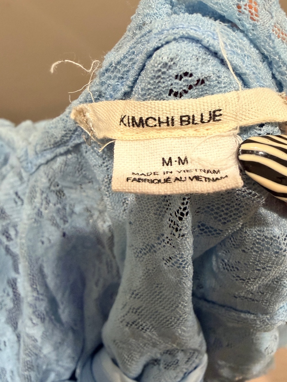 Kimchi Blue Light Blue Lace Asymmetrical Dress size M - Picture 6 of 6